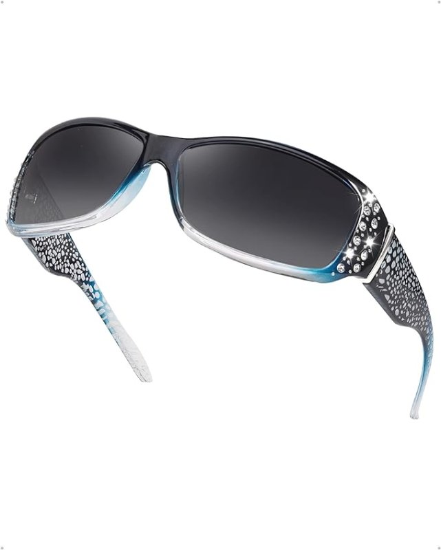 LVIOE Sunglasses Womens Polarised Rhinestones Wrap Around Ladies Sunglasses UV Protection - British D'sire
