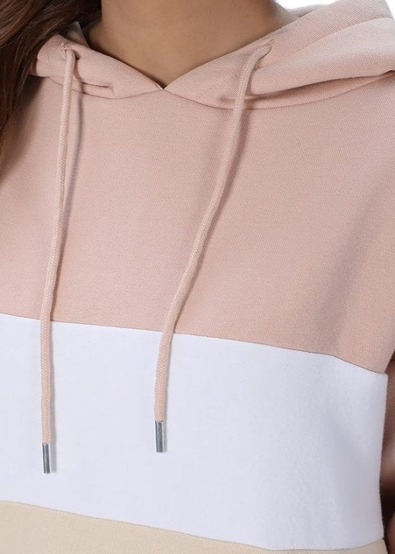 M17 Women's Recycled Stripe Colour Block Hoodie Pullover Cosy Soft Casual Hooded Sweatshirt Top Long Sleeve Jacket Jumper - British D'sire