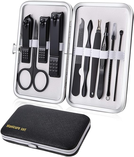 Manicure Set 10pcs Professional Nail Clippers Kit Pedicure Care Tools-Stainless Steel Grooming Tools for Travel - Skin care kits & bundles - British D'sire