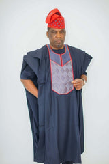 Mario Thompson Exclusive African Agbada (Navy Blue) - Mens Suits - British D'sire