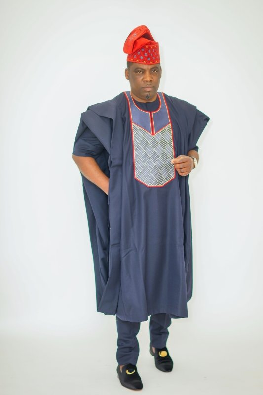 Mario Thompson Exclusive African Agbada (Navy Blue) - Mens Suits - British D'sire