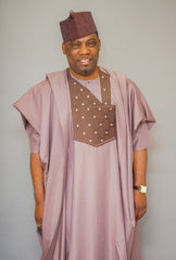 Mario Thompson Exclusive African Agbada (Pink) - Mens Suits - British D'sire
