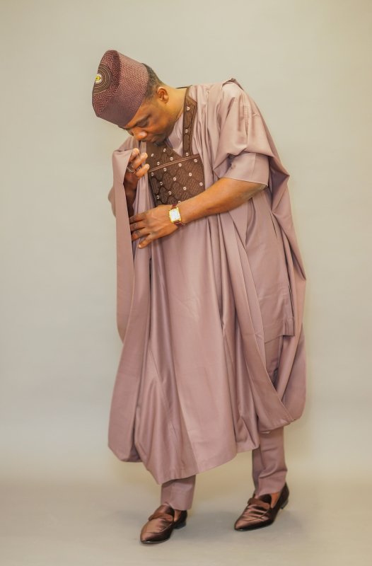 Mario Thompson Exclusive African Agbada (Pink) - Mens Suits - British D'sire