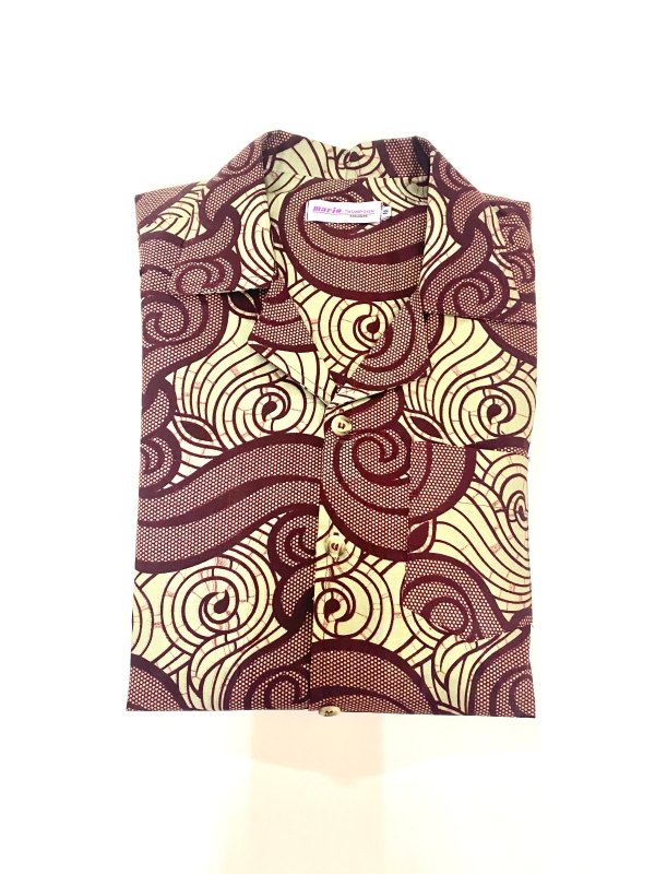 Mario Thompson Exclusive African Print Shirt (Dark Brown) - Mens T-Shirts & Shirts - British D'sire