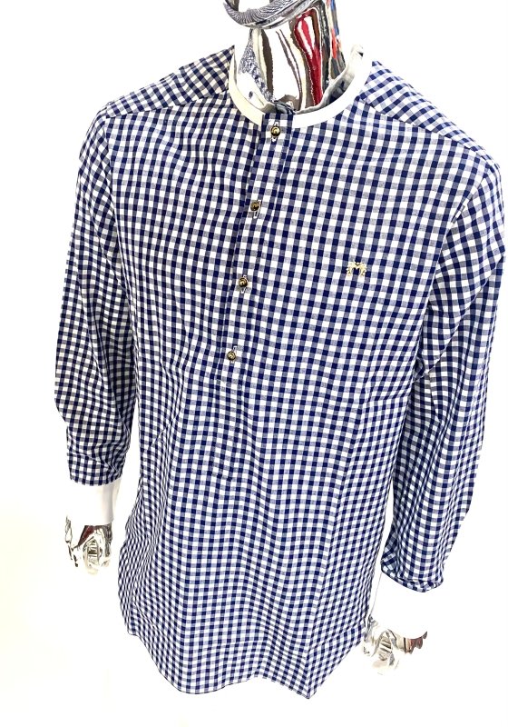 Mario Thompson Exclusive Checks Shirt (Navy Blue) - Mens T-Shirts & Shirts - British D'sire