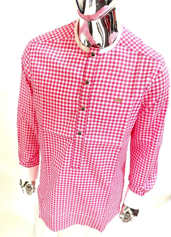 Mario Thompson Exclusive Checks Shirt (Pink) - Mens T-Shirts & Shirts - British D'sire