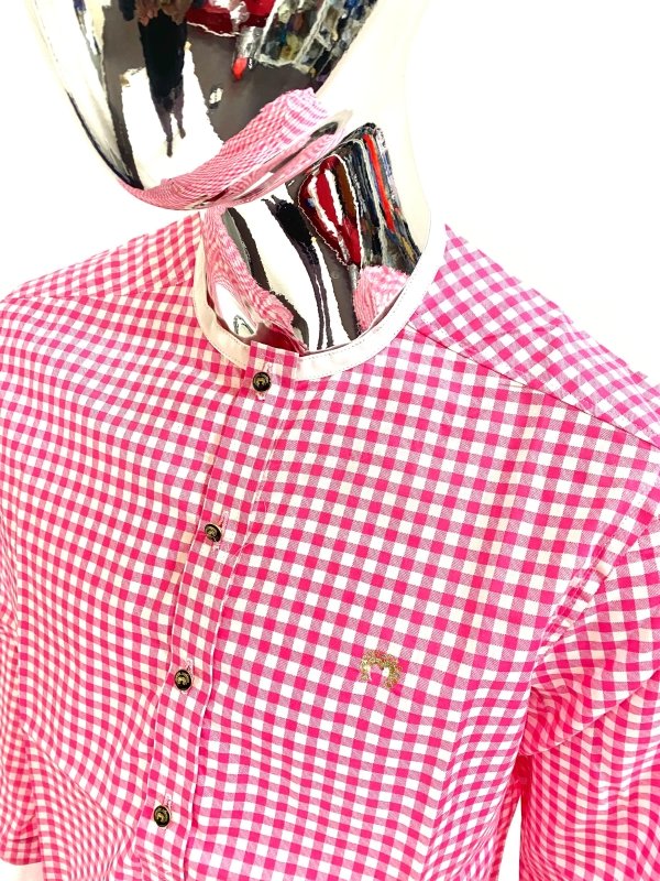 Mario Thompson Exclusive Checks Shirt (Pink) - Mens T-Shirts & Shirts - British D'sire