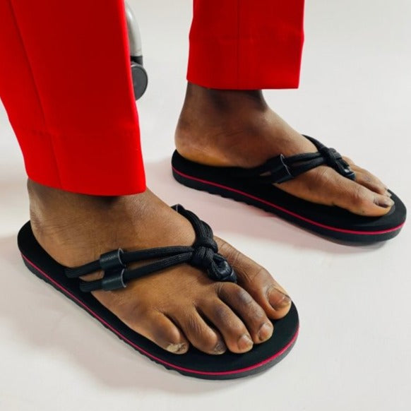 Mario Thompson Exclusive Comfortable Slippers (Black) - Mens Flip Flops - British D'sire