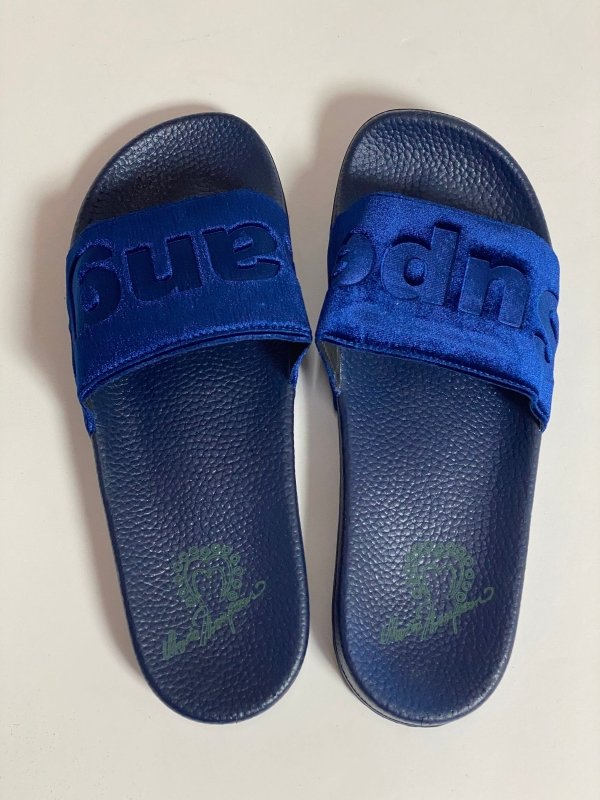 Mario Thompson Exclusive Slide Slippers (Blue) - Mens Flip Flops - British D'sire