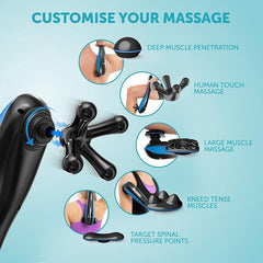 Massager Cordless Deep Tissue Massager, Cordless Massage with Adjustable Speed Settings, Percussion Massagers, Five Massaging Attachments, Release Muscle Knots, Improves Blood Circulation - British D'sire