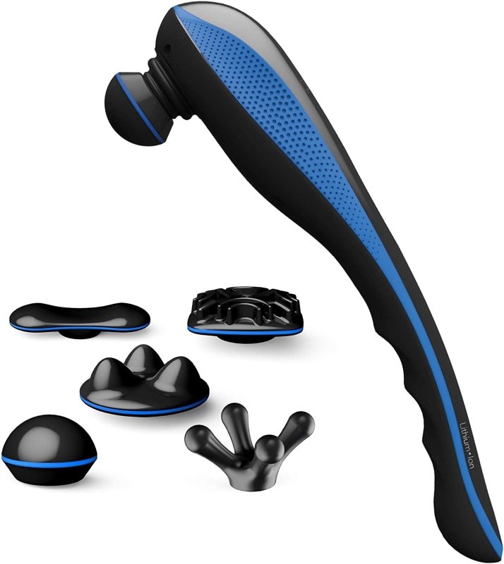 Massager Cordless Deep Tissue Massager, Cordless Massage with Adjustable Speed Settings, Percussion Massagers, Five Massaging Attachments, Release Muscle Knots, Improves Blood Circulation - British D'sire