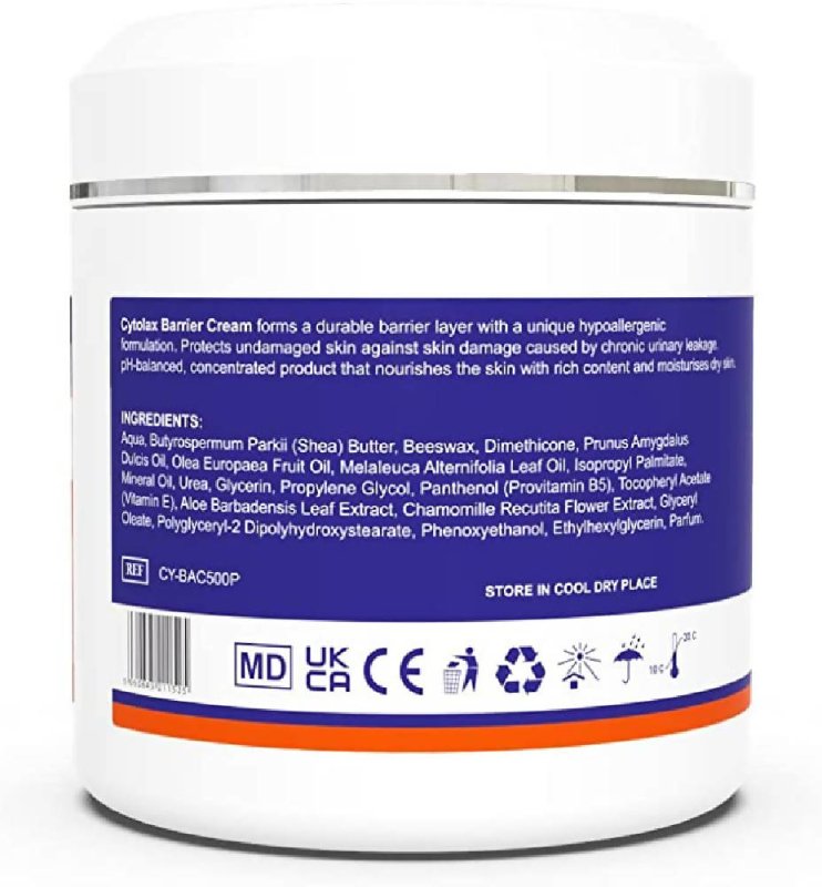Max.Medsurge Cytolax Barrier Cream 500g Durable 24hour Protection Incontinence Cream with Shea Butter & Aloe Vera extracts - More Health Care Supplies - British D'sire