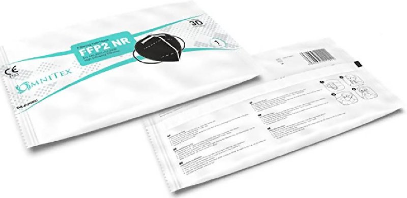 Max.Medsurge Omnitex Individually Wrapped High Filtration FFP2 Black Face Mask (Box Of 20) - More Health Care Supplies - British D'sire