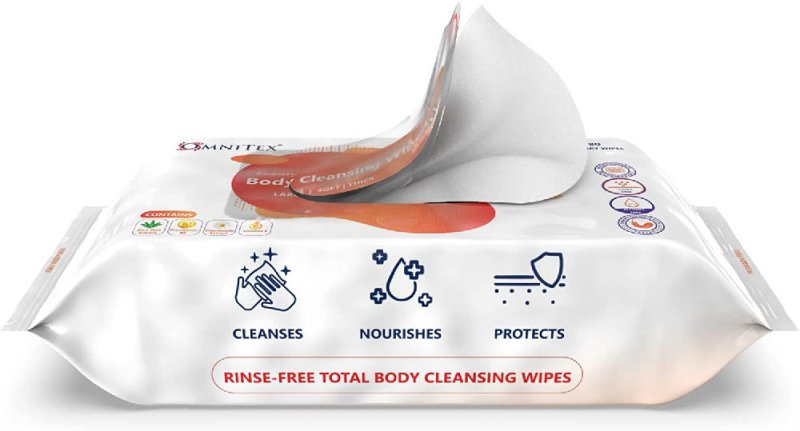 Max.Medsurge Omnitex Thick Luxury Body Cleansing Wipes (Pack OF 80) Secondary image