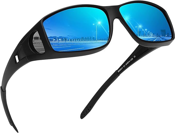MEETSUN Fit Over Glasses Sunglasses for Men Women,Wrap Around Sunglasses Polarized 100% UV400 Protection - British D'sire