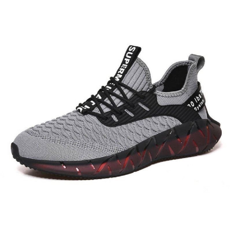Men Lightweight Breathable Mesh Sneakers Flying Woven Casual Running Shoes, Size: 38 (Plus Velvet Winter Gray) - Running Shoes - British D'sire