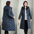 Mid-length Lightweight Down Padded Jacket (Color:Blue Size:L) - jacket - British D'sire