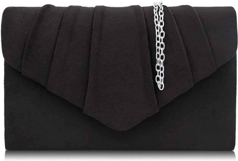 Milisente Women Clutch Bag Suede Pleated Envelope Bag Stylish Evening Bag - Women's Totes & Shoulder Bags - British D'sire Main image
