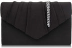 Milisente Women Clutch Bag Suede Pleated Envelope Bag Stylish Evening Bag - Women's Totes & Shoulder Bags - British D'sire