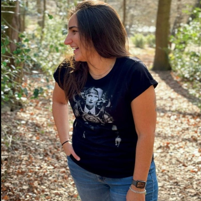 Minerva the Untamed Silver | Feminine Rolled sleeve - Women's T-Shirts & Shirts - British D'sire