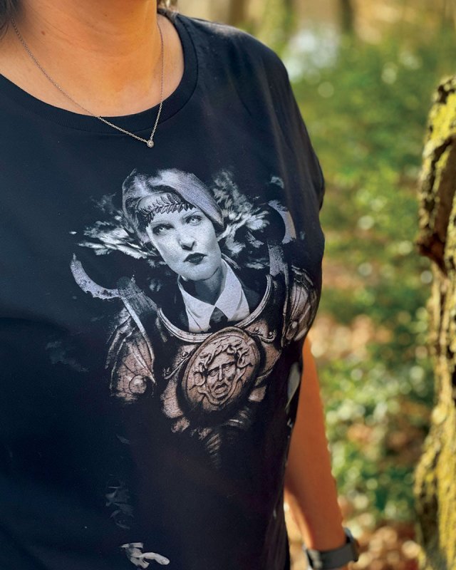 Minerva the Untamed Silver | Feminine Rolled sleeve - Women's T-Shirts & Shirts - British D'sire