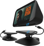 MOHOSOKO Charging Stand for Echo Show 5 (3rd Gen) - Adjustable Stand with 2 USB Charging Port (USB-C & USB) for Charge Cellphone or Earbuds, Tilt and Swivel Magnetic Table Holder (Black) - British D'sire