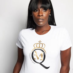 Motivational Queen Logo T-shirt – White - Womens Hoodies & Sweatshirts - British D'sire