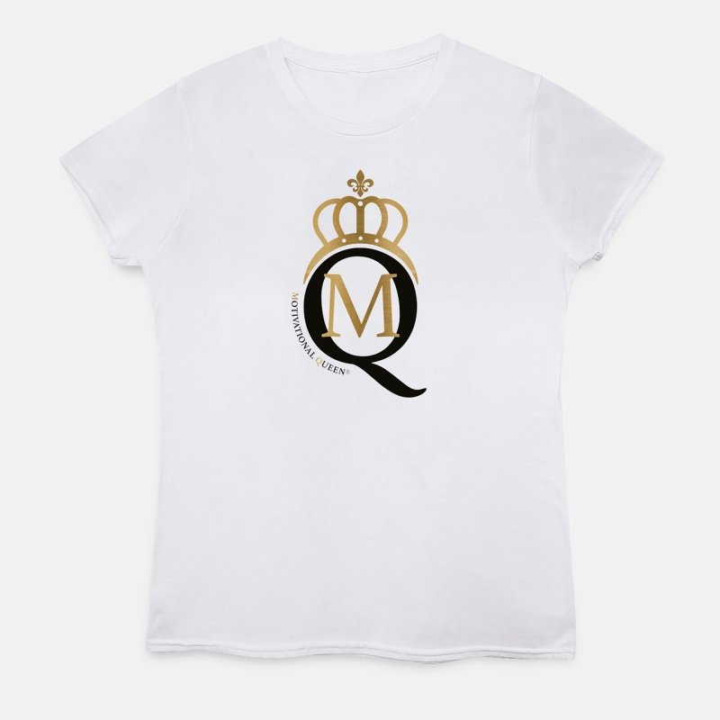 Motivational Queen Logo T-shirt – White - Womens Hoodies & Sweatshirts - British D'sire