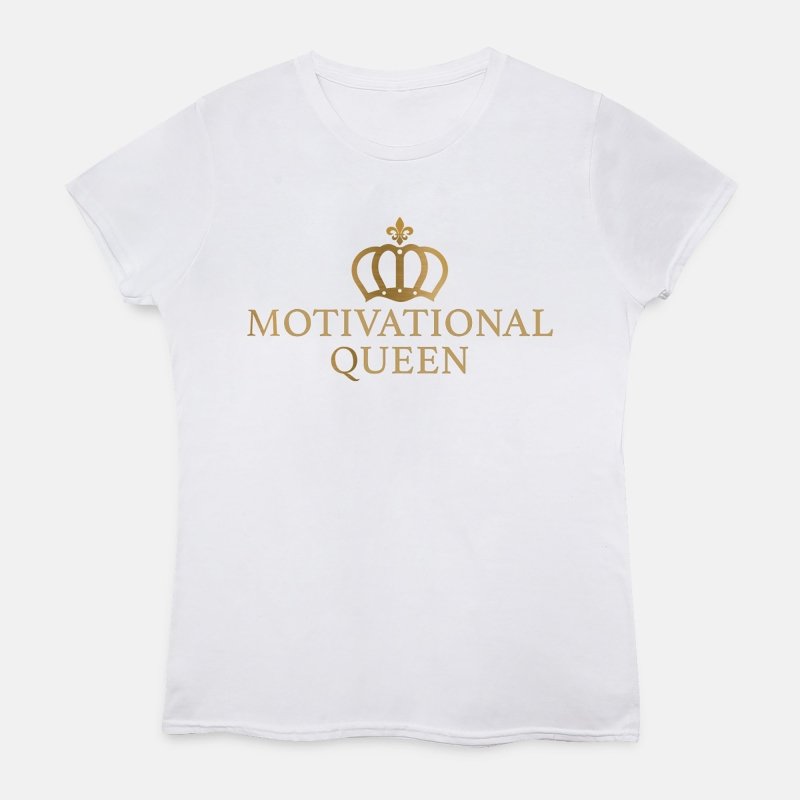 Motivational Queen T-shirt – White - Womens Hoodies & Sweatshirts - British D'sire