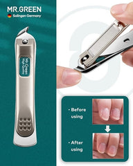 MR.GREEN Manicure Set 8 in 1,Professional Pedicure kit,Stainless Steel Manicure Kit,Portable Travel Grooming Kit Nail Care Tools,Nail Clippers Pedicure Tools, Green 8 Pcs - British D'sire