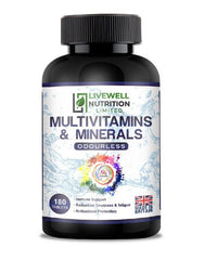 Multivitamin & Mineral Odourless | Vegetarian Vegan Tablets 180 | Key Vitamins and Minerals Without The Odour for Women and Men | 3 Months’ Supply | Food Supplements - Health and Wellness - British D'sire