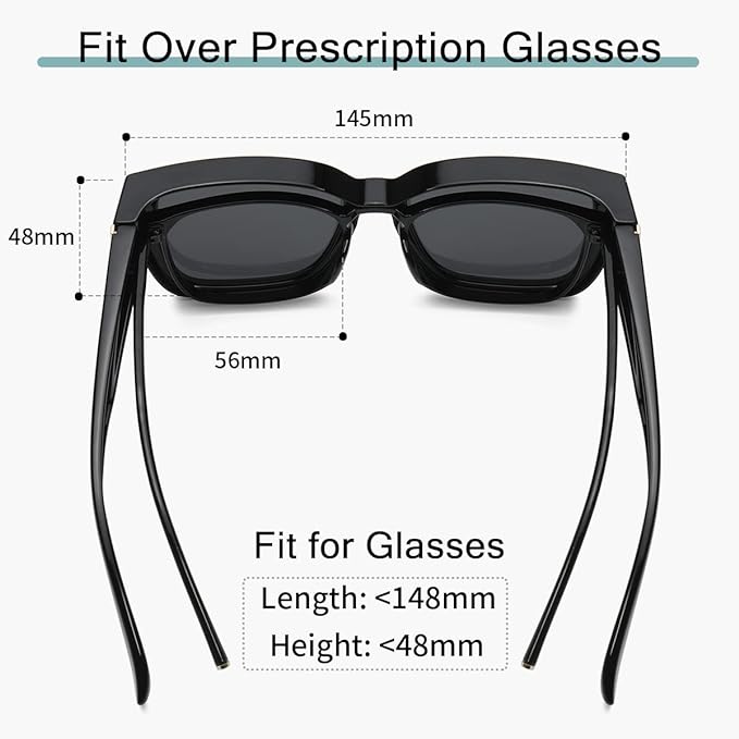 Musivon Over Glasses Sunglasses for Women Men - Polarized Driving Sunglasses for Prescription (Little big) - British D'sire