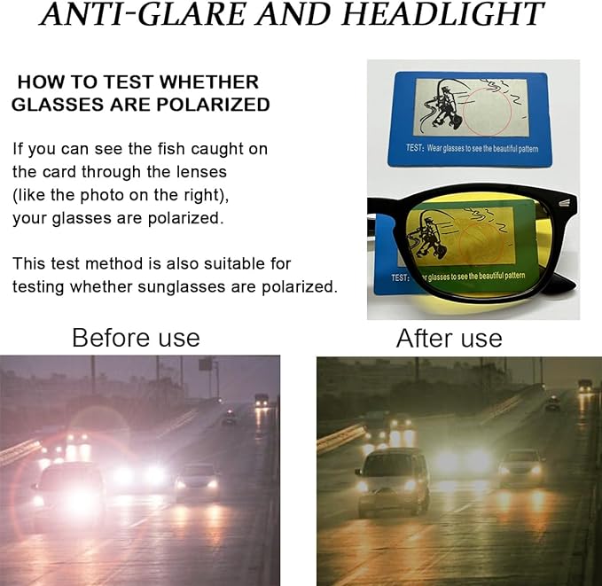 Musivon Polarized Night Driving Glasses for Men Women - Anti Glare Night Vision Yellow Glasses for Driving at Night - British D'sire