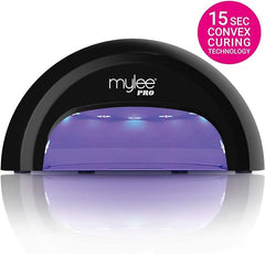 Mylee Complete Professional Gel Nail Polish LED Lamp Kit, 4x MYGEL Colours, Top & Base Coat, Mylee PRO Salon Series Convex Curing® LED Lamp, Prep & Wipe, Gel Remover (Black Lamp) - British D'sire