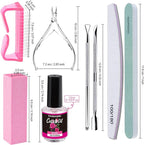 Nail Buffers and Files, FANDAMEI Manicure Tools Kit with 3PCS Nail File, 2PCS Nail Buffer, Rectangular Nail Buffer Block, Cuticle Nippers, Cuticle Pusher, Cuticle Peeler. Cuticle Oil and Nail Brush - British D'sire