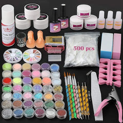 Nail Kit for Acrylic Nail Art, 42 Nail Powder Kit Nail Set Professional for Acrylic Nail Kits Full Set Nail Tools Decoration Set for Acrylic Nail with Gift Box - British D'sire