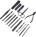 Nail Tool Set, 16pcs Portable Nail Clippers Professional Pedicure Tools Set Stainless Steel Manicure Set Manicure Scissors Grooming Tool Kit(Yellow) - British D'sire