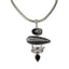 Natural Orthocerase fossils Pendant Accent with a Black Agate, Black Spinal and Natural Crystal - Necklaces & Pendants - British D'sire