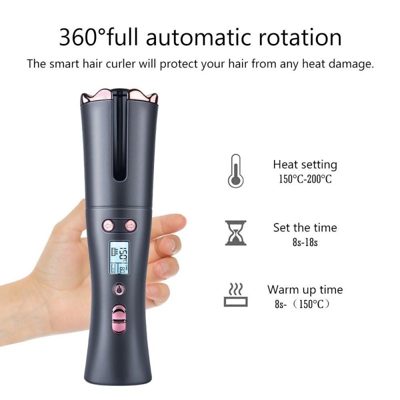 New Coming Automatic Curling Iron Air Curler Air Spin Ceramic Rotating Air Curler Air Spin N Wand Curl 1 Inch Magic Hair Curler - Hair Care & Styling - British D'sire