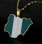 Nigeria Flag Pendant Gold Chain - Jewelry/Accessories - British D'sire