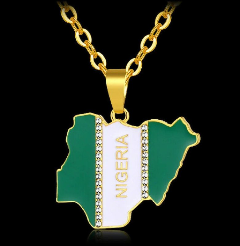 Nigeria Flag Pendant Gold Chain - Jewelry/Accessories - British D'sire