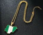 Nigeria Flag Pendant Gold Chain - Jewelry/Accessories - British D'sire