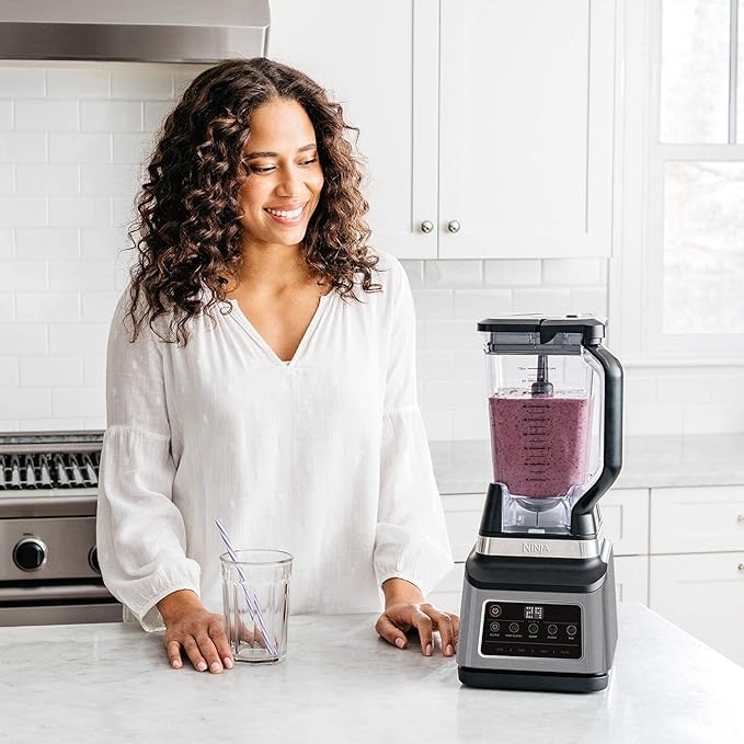 Ninja 3-in-1 Food Processor & Blender, Coffee & Spice Grinder, 5 Auto Programs; Blend, Max, Chop, Puree, Mix, 1.8L Bowl, 2.1L Jug, 700ml Cup, 1200W, Apron, Dishwasher Safe, Copper/Black BN800UKDBCP - British D'sire