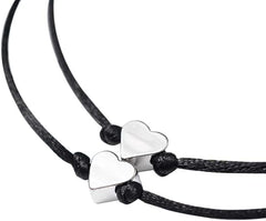 Nuoshen 2 pcs Pinky Promise Bracelets, Adjustable Handmade String Rope Relationship Bracelets Friendship Couple Distance Matching Bracelet Valentine's Day Gift - Unisex Bracelets - British D'sire