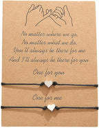 Nuoshen 2 pcs Pinky Promise Bracelets, Adjustable Handmade String Rope Relationship Bracelets Friendship Couple Distance Matching Bracelet Valentine's Day Gift - Unisex Bracelets - British D'sire