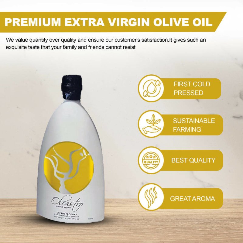 OLEASTRO Organic Extra Virgin Olive Oil | New Harvest Cold Pressed Extra Virgin Olive Oil | Fresh Koroneiki Olive Oil For Cooking - Oil & Serums - British D'sire