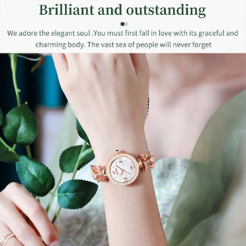 OLEVS 9958 Women Adjustable Drawstring Bracelet Quartz Watch White + Rose Gold - Bracelet Quartz Watch - British D'sire