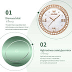 OLEVS 9958 Women Adjustable Drawstring Bracelet Quartz Watch White + Rose Gold - Bracelet Quartz Watch - British D'sire