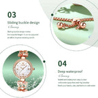 OLEVS 9958 Women Adjustable Drawstring Bracelet Quartz Watch White + Rose Gold - Bracelet Quartz Watch - British D'sire