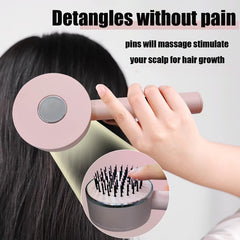 One-key Self-cleaning Hair Brush For Women Curly Hair Brush Anti-Static Airbag Massage Comb Airbag Massage Scalp Comb Professional Detangling One-key Self-cleaning - Hair Treatment & Styling - British D'sire